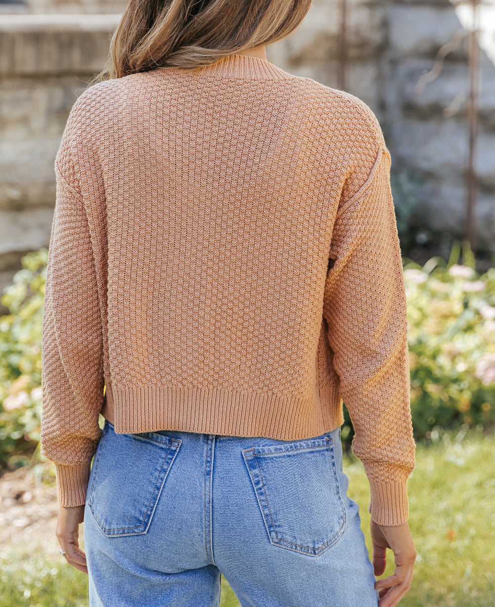 Button Front Drop Shoulder Knitted Cardigan