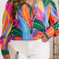 Multicolor Flora Print Plus Size Shirt