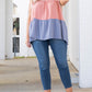 Plus Size Colorblock Ruffle Flowy Top