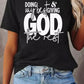 GOD Slogan Graphic Print Short Sleeve T Shirt