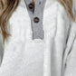 Textured Side Pockets Buttoned Neckline Sweatshirt