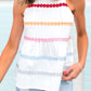 Ricrac Stitching Halter Tank Top