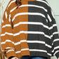 Plus Size Colorblock Striped Patchwork Loose Sweater