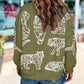 Animal Print Pullover Sweatshirt