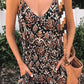 Boho Retro Printed Spaghetti Strap V Neck Maxi Dress