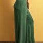 Smocked Waist Crinkled Wide Leg Pants
