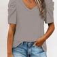 Puff Sleeve V-Neck T-Shirt
