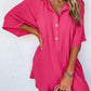 Half Button Collared Loose Romper