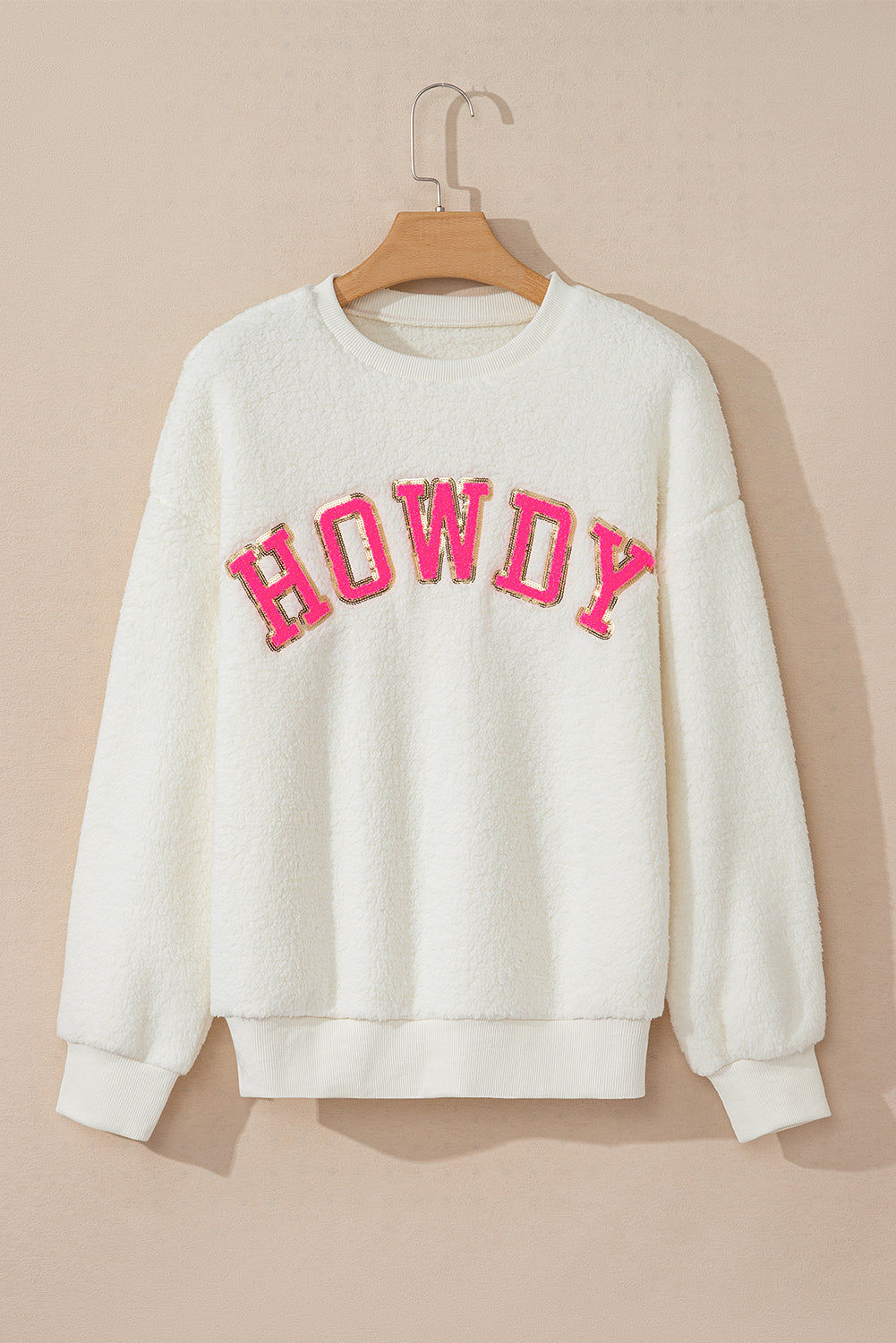 Sherpa HOWDY Patched Pullover Sweatshirt