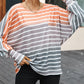 Gradient Chest Pocket Long Sleeve Top