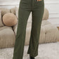 High Waist Square Pockets Corduroy Pants