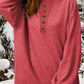 Plain Buttoned Henley Sweatshirt