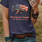 American Flag Ox Graphic Print Short Sleeve T Shirt
