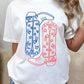 Western Star Boots Print Round Neck Graphic T Shirt