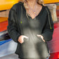 Exposed Seam Raw Edge Hoodie with Pockets