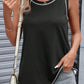 Contrast Stitch Round Neck Sleeveless Top