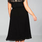 Plus Size Lace Bodice High Neck Flowy Pleated Dress
