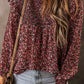 Floral Smocked Ruffle Long Sleeve Blouse