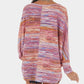 Tie-dyed Boat Neck Dolman Sleeve Knit Top