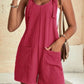 Adjustable Straps Pocketed Textured Romper