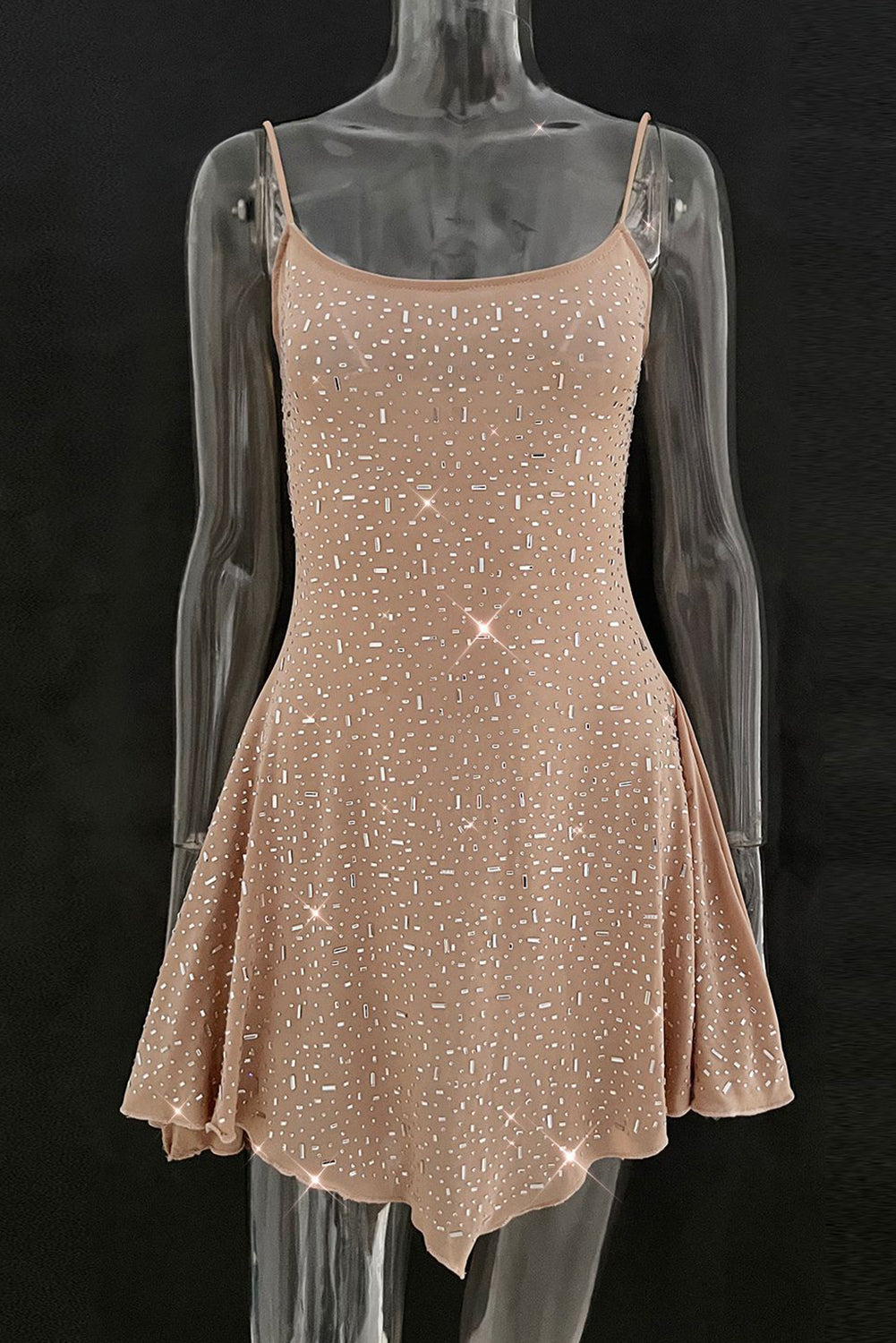 Spaghetti Straps Rhinestone Hot Nightclub Dress