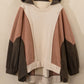 Exposed Seam Colorblock Plus Size Hoodie