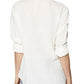 White Solid Color Textured Long Sleeve Shirt