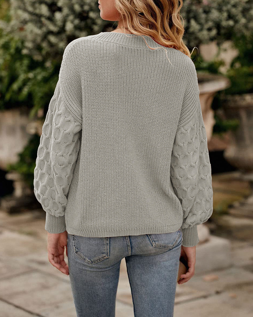 Cable Knit Sleeve Sweater