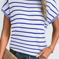 Stripe Knitted Bat Sleeve T Shirt