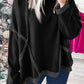 Exposed Seam Drop Shoulder Raw Hem Oversized Sweatshirt