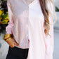 Sequin Colorblock Long Sleeve Shirt