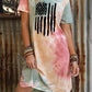 American Flag Tie Dye Short Sleeve T-shirt Dress