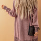 Plaid Knitted Long Open Front Cardigan