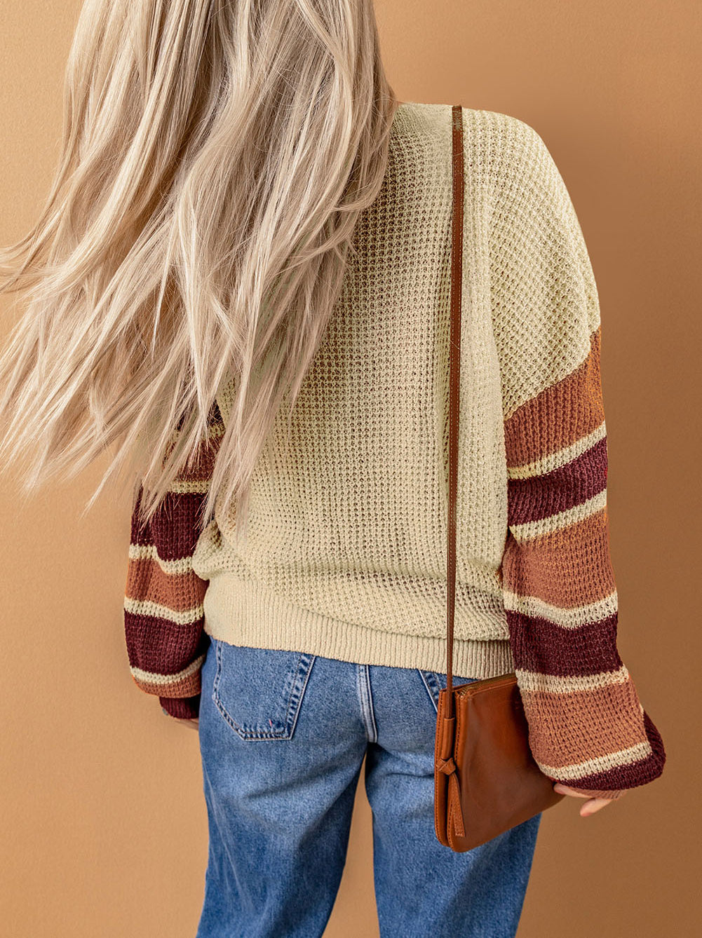 Striped Raglan Sleeve Drop Shoulder Sweater