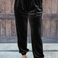 Solid Velvet Jogger Pants