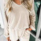 Corded V Neck Slouchy Top Pocketed Shorts Set
