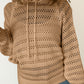 Pointelle Knit Raglan Sleeve Hooded Sweater