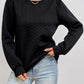 Cable Textured Puff Sleeve Sweatshirt