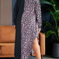 Plus Size Leopard Colorblock Long Sleeve T-Shirt Dress