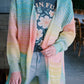 Gradient Knit Open Cardigan with Pockets