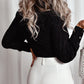 Glitter Wrap V Neck Tie Hem Puff Sleeve Blouse