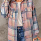 Plaid Flap Pockets Shacket