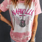 NASHVILLE Music City Tie Dye Print Graphic T Shirt