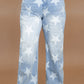 High Waist Star Pattern Plus Size Jeans