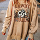 HOWDY FALL Pumpkin Print Split Hem Sweatshirt