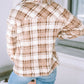 Sherpa Plaid Button Pocketed Jacket