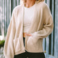 Solid Pocketed Open Short Cardigan