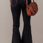 High Waist Button Front Flare Jeans