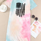 American Flag Tie Dye Short Sleeve T-shirt Dress