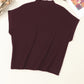 Patch Pocket Ribbed Knit Short Sleeve Sweater